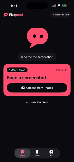 Screen from the Rizzpond app