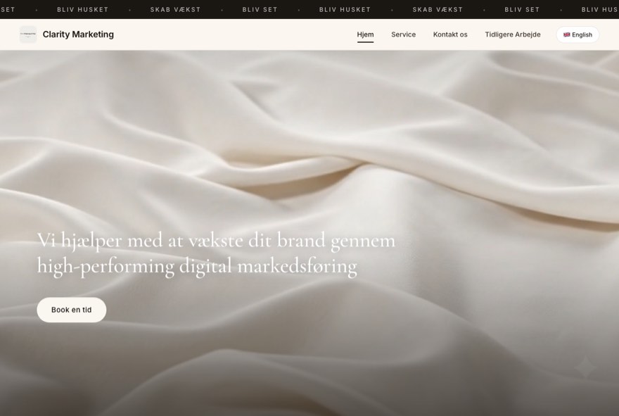 claritymarketing.dk — website built by Webpartneren