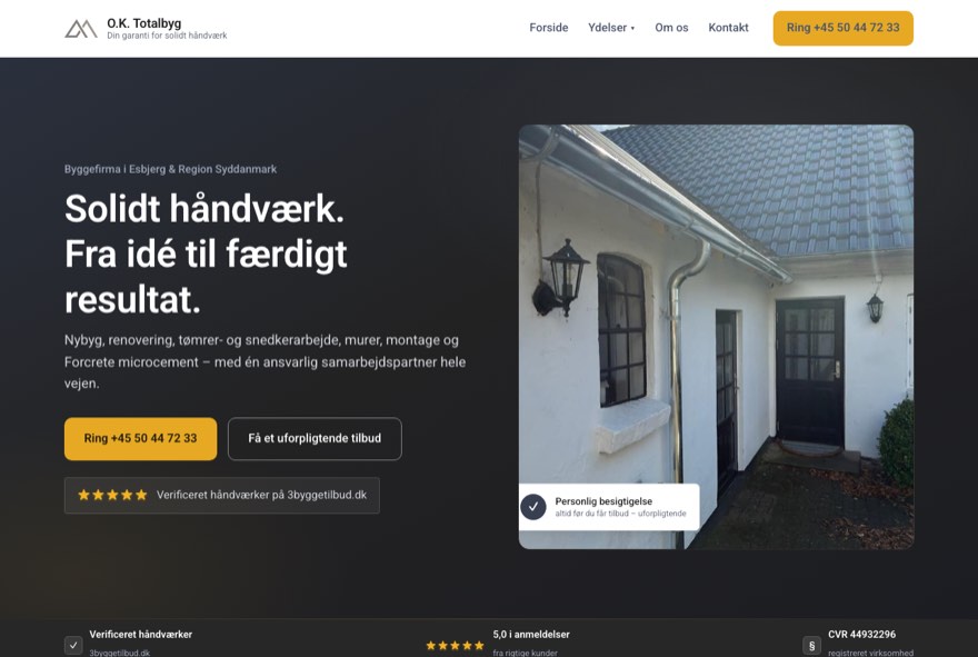oktotalbyg.dk — website built by Webpartneren
